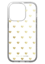 iDeal of Sweden iPhone 14 Pro clear dėklas - Golden Hearts, 1 nuotrauka