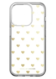 iDeal of Sweden iPhone 15 Pro clear dėklas - Golden Hearts, 1 nuotrauka