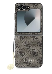 Guess Samsung Galaxy Flip6 Charm dėklas, rudas, 1 nuotrauka