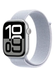 Apple Watch Series 10 GPS 42 mm Silver Aluminium Case išmanusis laikrodis, Blue Cloud Sport Loop, 1