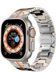 Techprotect Apple Watch 42  44  45  49 mm stainless line dirzelis, titano-oranzine, 1 nuotrauka