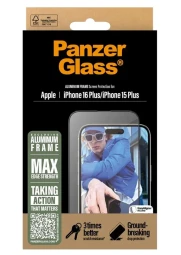 Panzerglass iPhone 16 Plus | 15 Plus Aluminum frame stikliukas, 1 nuotrauka