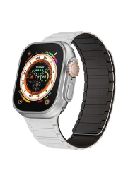 Apple Watch le Watch 42 44 45 49 mm silikoninis dirželis, balta juoda, 1 nuotrauka