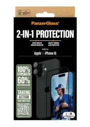 Panzerglass iPhone 16 ekrano ir kameros stikliukai, 1 nuotrauka