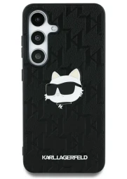  Karl Lagerfiel Samsung S25 ultra Choupette head dėklas, juodas, 1 nuotrauka