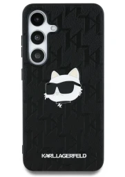 Karl Lagerfiel Samsung S25 plus Choupette head dėklas, juodas, 1 nuotrauka