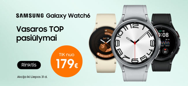 Samsung Galaxy Watch6 serija akcija gera kaina, Mobili prekyba