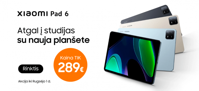 Xiaomi Pad 6 akcija tik 289 Eur, Mobili prekyba