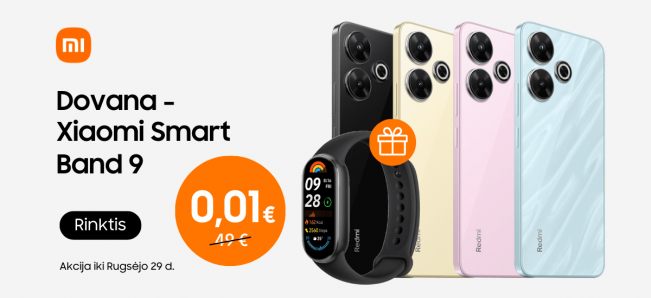 Xiaomi telefonas su dovana - Xiaomi Smart Band 9, Mobili prekyba