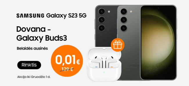 Samsung Galaxy S23 5G su dovana Galaxy Buds3 dovanų, Mobili prekyba