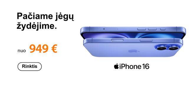 iPhone 16 nuo 949 Eur, Mobili prekyba