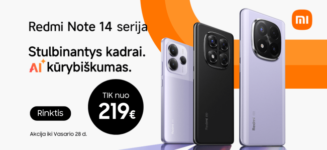 Xiaomi Redmi Note 14 serija akcija dovanos, Mobili prekyba