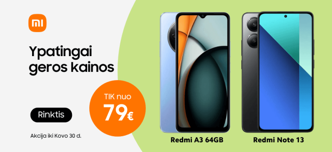 Xiaomi telefonų akcija, tik nuo 79 Eur, Mobili prekyba