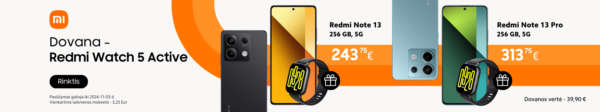 Xiaomi Redmi Note 13 su dovana Watch 5 Active, Mobili prekyba