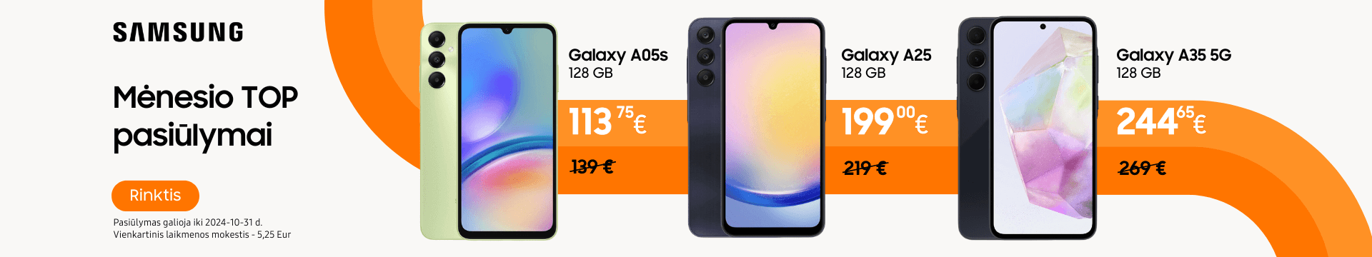 Samsung Galaxy A05s A25 A55 akcija, Mobili prekyba