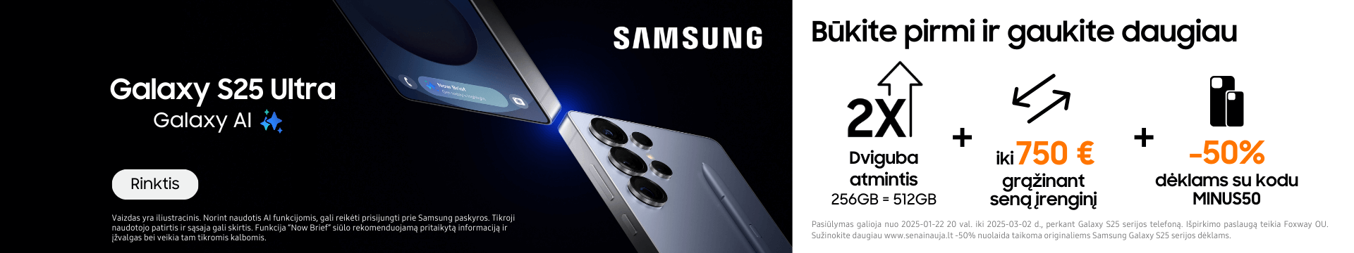 Samsung Galaxy s25 serija naujiena akcija, Mobili prekyba