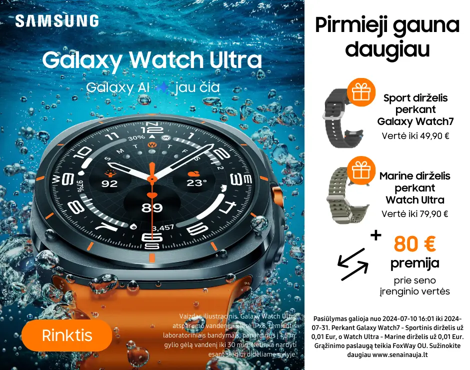 Samsung Galaxy Watch Ultra akcija dovana naujiena, Mobili prekyba
