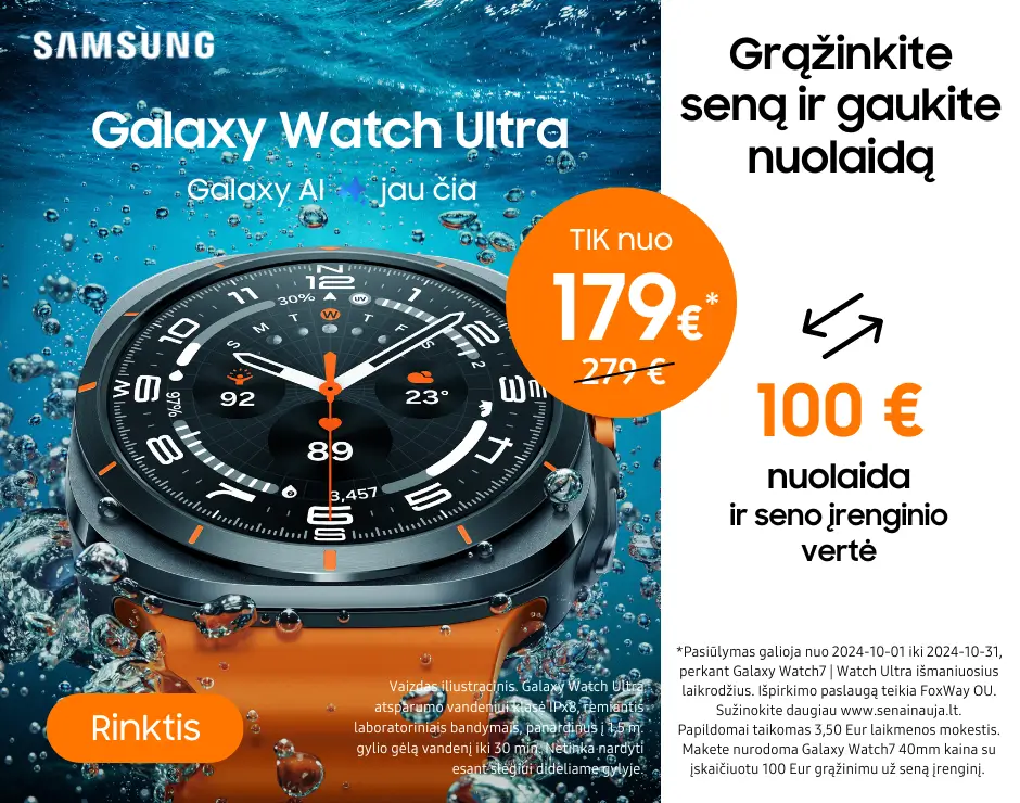 Samsung Galaxy Watch7 su 100 Eur premija už seną įrenginį, Mobili prekyba