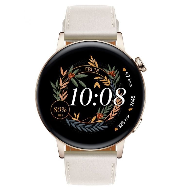 Huawei Watch GT3 42mm White leather_prieki