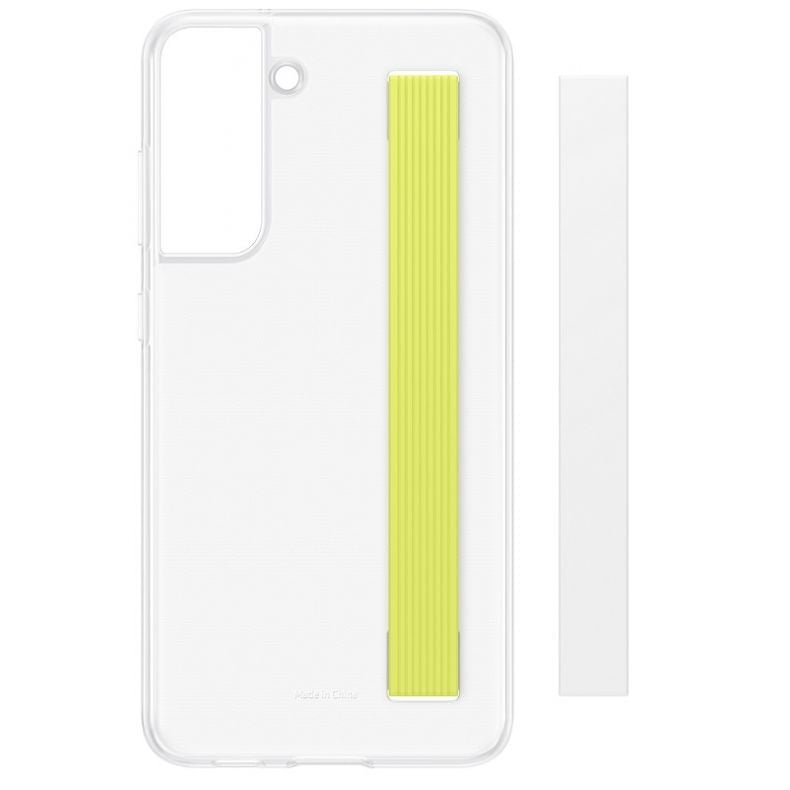 Samsung S21 Fe Clear Strap dėklas_nugarele_su_dirzeliais_baltas