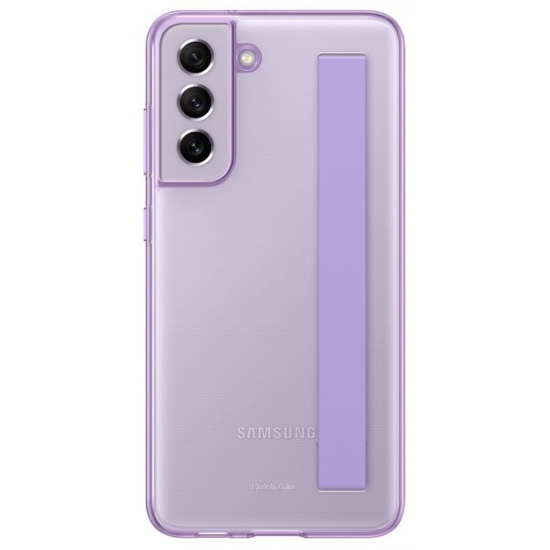 Samsung S21 Fe Clear Strap dėklas_nugarele_violetinė_dirzelis_viletinis