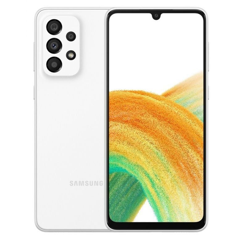  Samsung A33 ekranas ir nugarele baltos spalvos