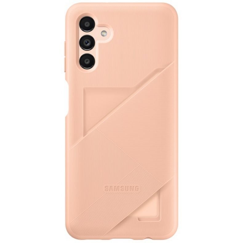 Galaxy A13 5G dėklas su kortelių kišenėle persikinė