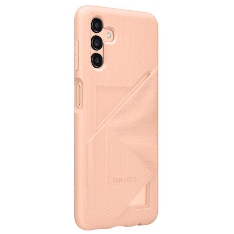 Galaxy A13 5G dėklas su kortelių kišenėle persikinė