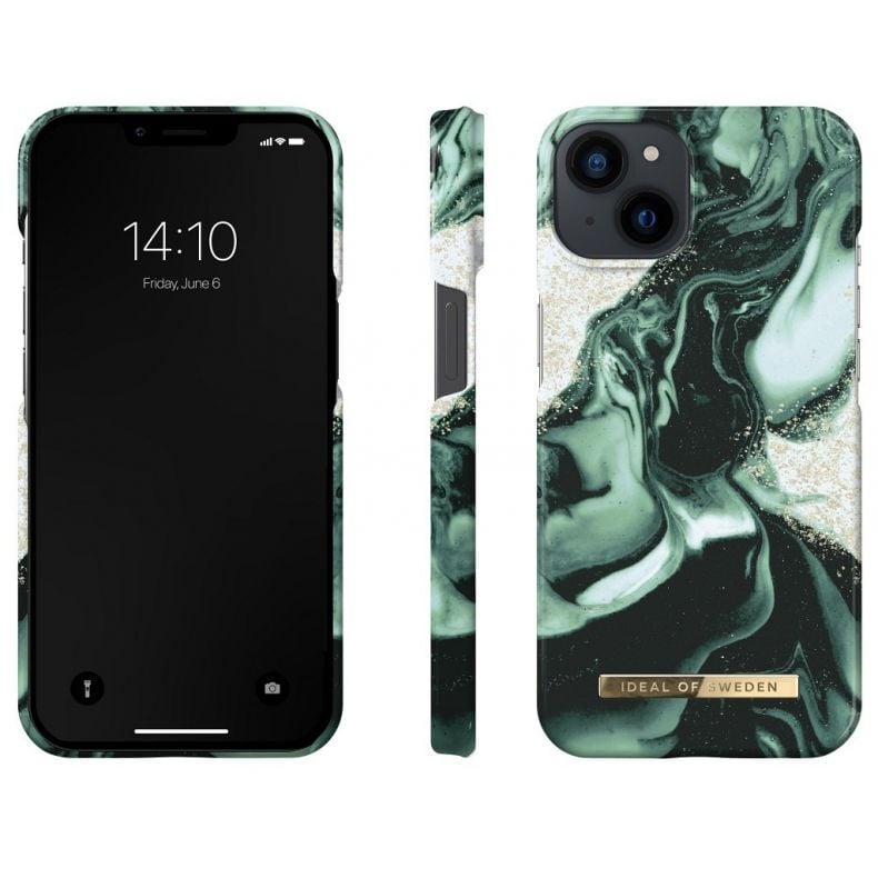 IDEAL OF SWEDEN dėklas iPhone 13 | 14 Golden Olive Marble