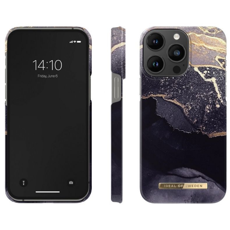 IDEAL OF SWEDEN dėklas iPhone 14 Pro Golden Twilight Marble