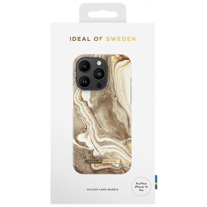 IDEAL OF SWEDEN dėklas iPhone 14 Pro Golden Sand Marble