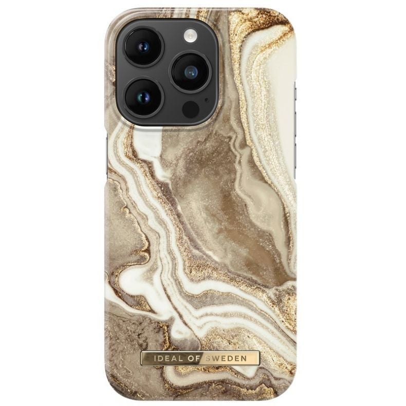 IDEAL OF SWEDEN dėklas iPhone 14 Pro Golden Sand Marble