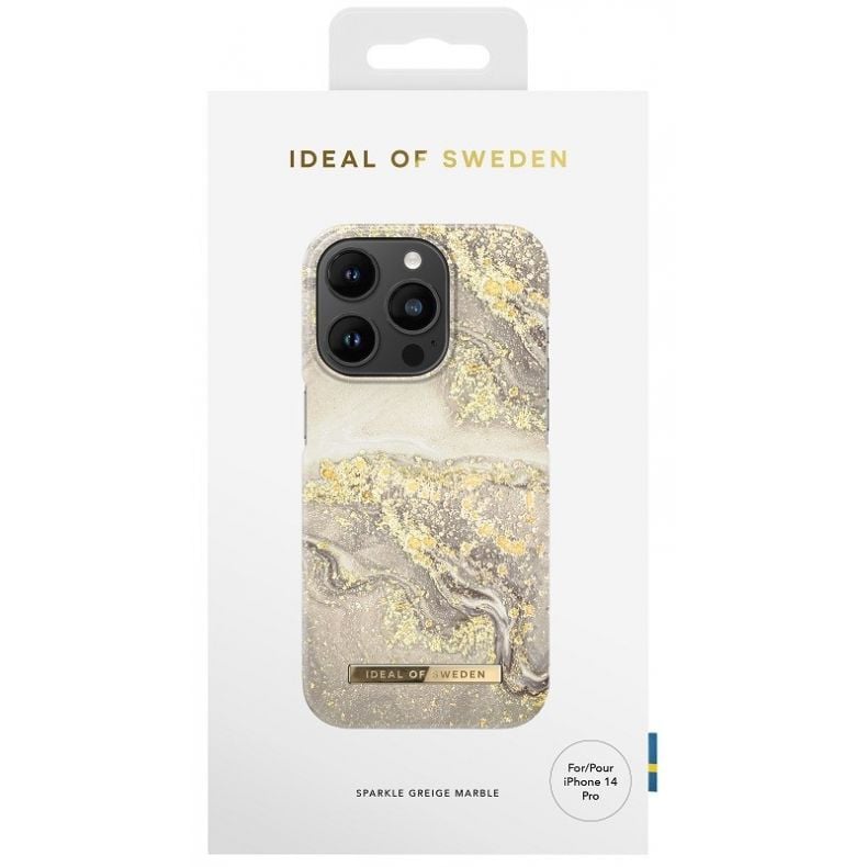 IDEAL OF SWEDEN dėklas iPhone 14 Pro Sparkle Greige Marble 