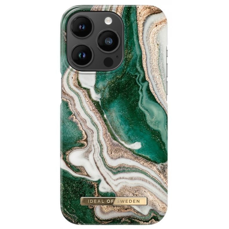 IDEAL OF SWEDEN dėklas iPhone 14 Pro Golden Jade Marble