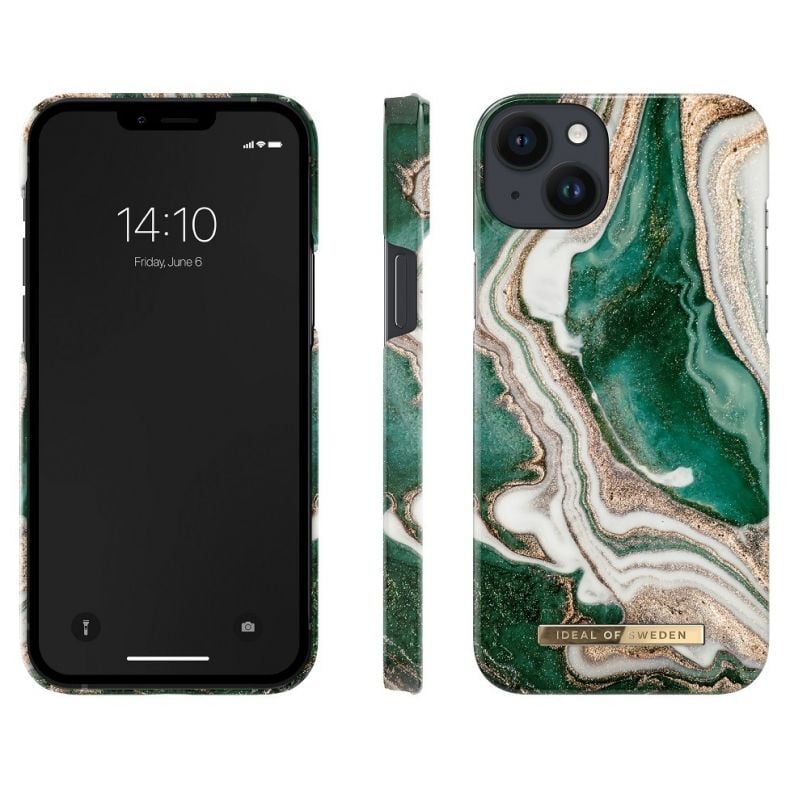 iPhone 14 Plus dėklas Golden Jade Marble