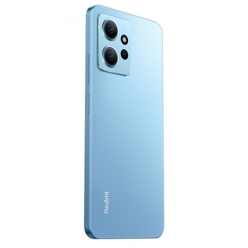 Xiaomi Note 12 5G melynos spalvos nugarele 45 kampu is kaires puses.