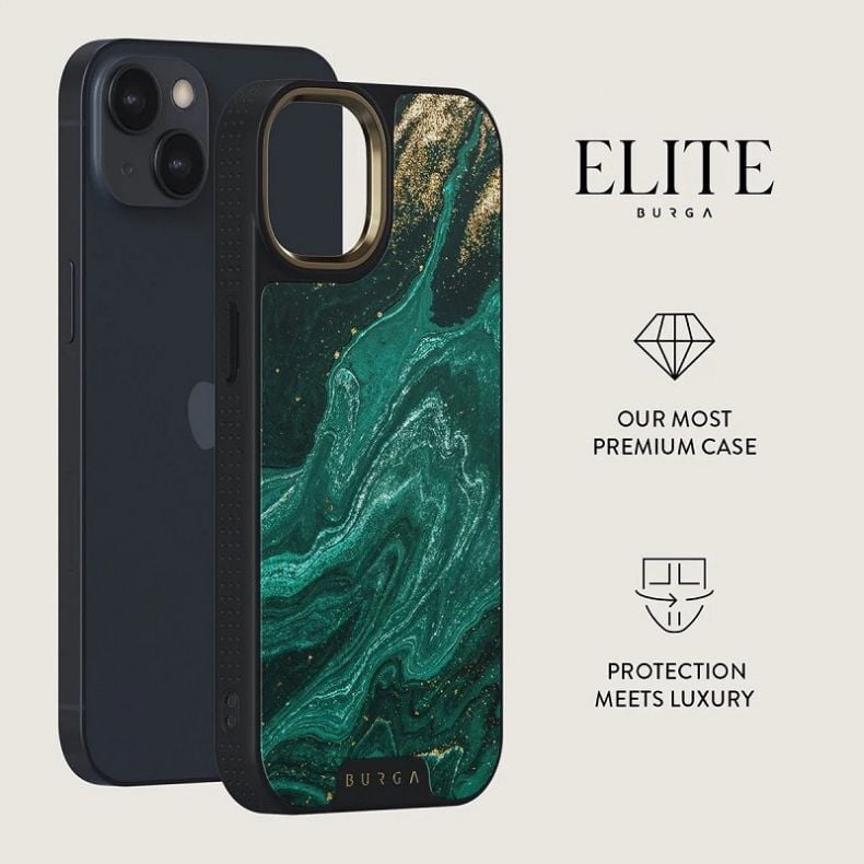 BURGA Elite Gold dėklas iPhone 14 Emerald Pool 