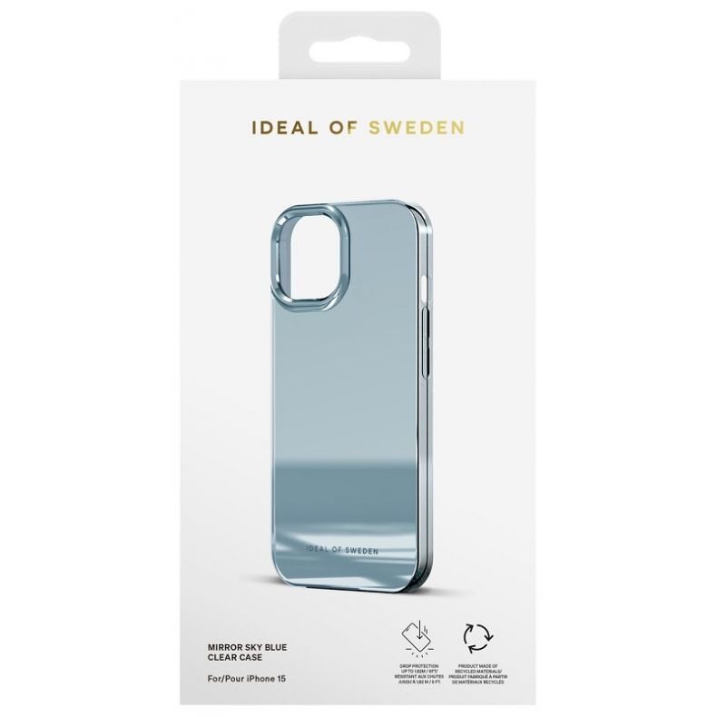 IDEAL OF SWEDEN Clear Mirror Sky Blue dėklas iPhone 15