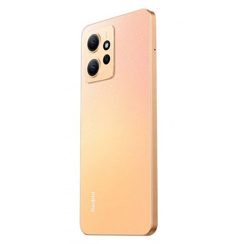 Xiaomi Note12 auksinės spalvos nugarele 45 kampu desine puse