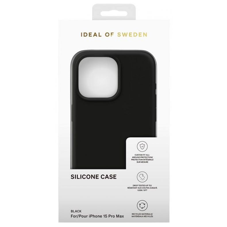 IDEAL OF SWEDEN silicone dėklas iPhone 15 Pro Max Black