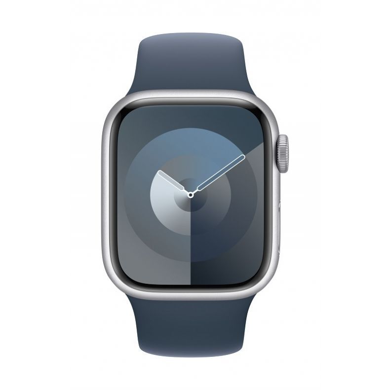 Apple Watch Series 9 GPS+Cellular 45mm išmanus laikrodis Silver Aluminium Case with Storm Blue Sport