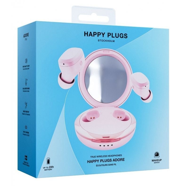 HAPPY PLUGS Adore ausinės su veidrodėliu rausvos