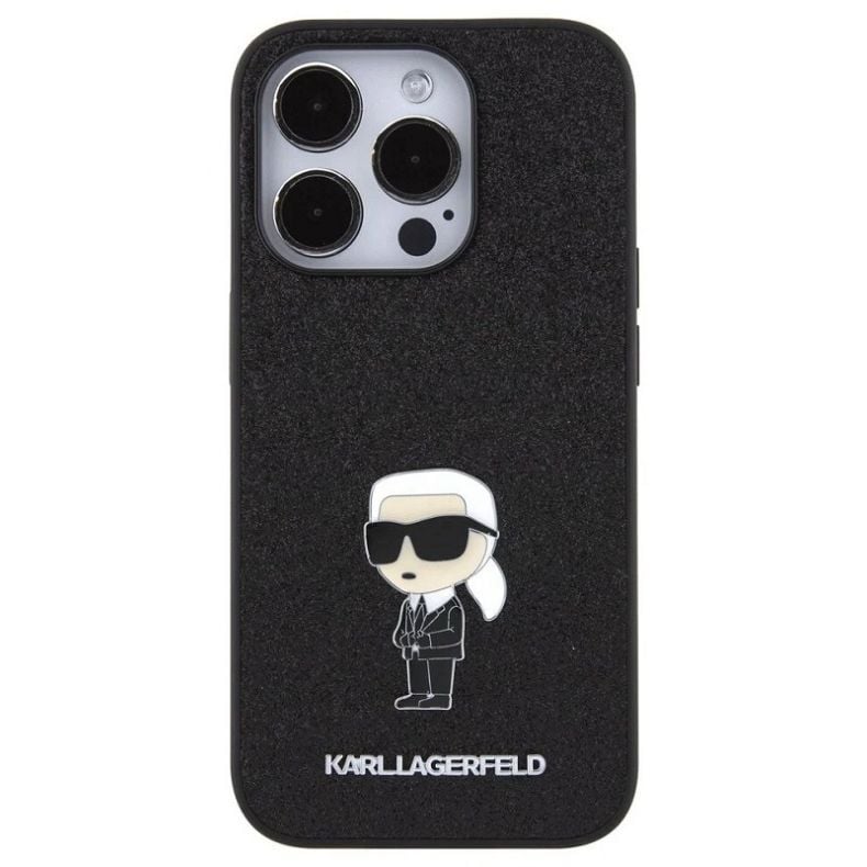 KARL LAGERFELD silikoninis blizgus dėklas iPhone 15 Pro Max,