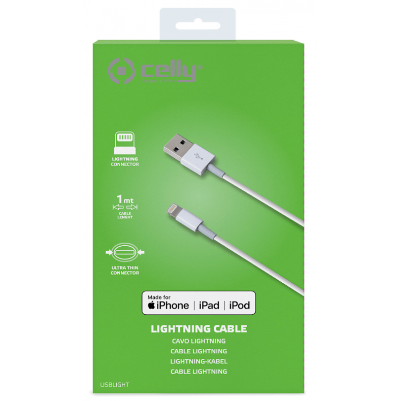 CELLY Lightning USB laidas 1m