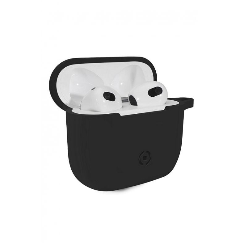 Celly Airpods 3-ios kartos apsauginis silikoninis dėklas Black (juodas), 2 nuotrauka