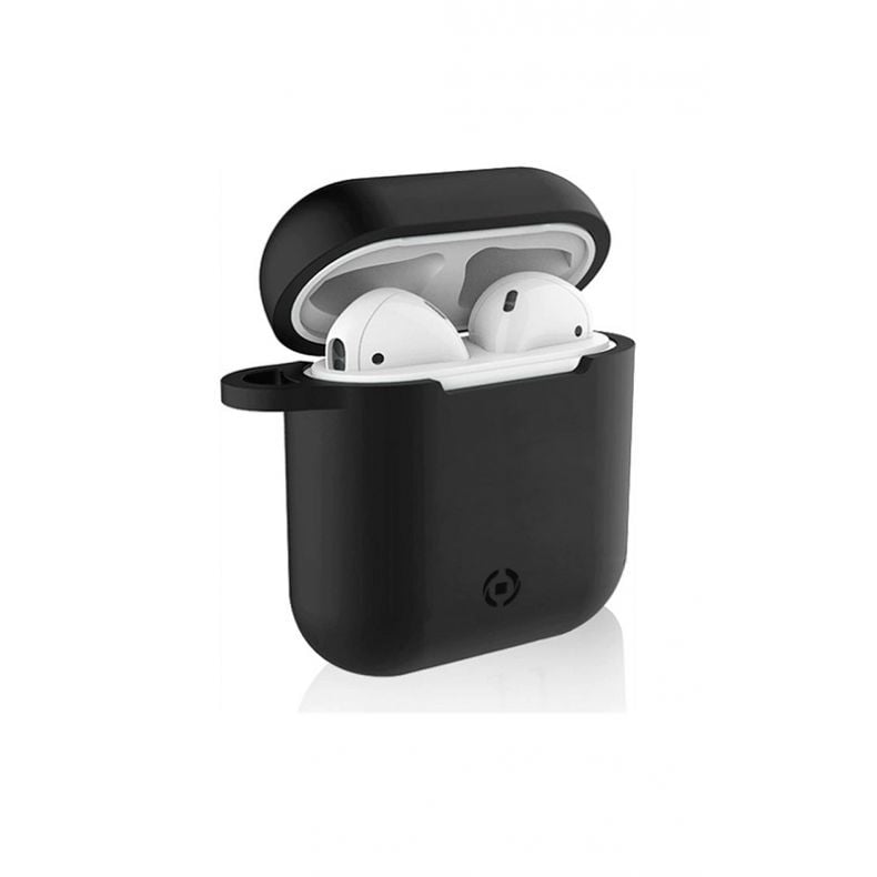 Celly bevielių ausinių Airpods 1st Gen | 2nd Gen silikoninis dėklas Black (juodas), 2 nuotrauka