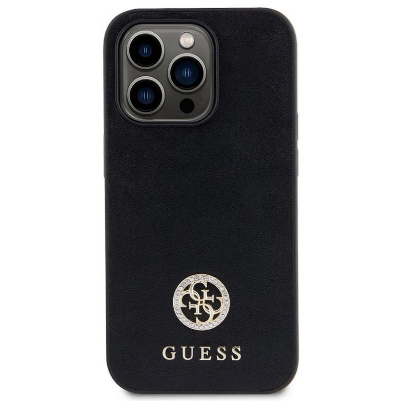 GUESS dėklas iPhone 15 Pro juodas