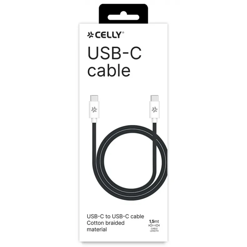 Įkrovimo laidas USB-C į USB-C 1,5m - Celly, 3 nuotrauka