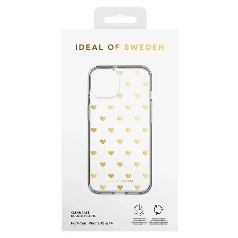 iDeal of Sweden iPhone 13 | 14 clear dėklas - Golden Hearts, 4 nuotrauka