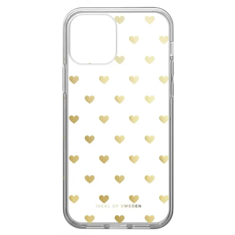 iDeal of Sweden iPhone 12-12 Pro clear dėklas, Golden Hearts, 1 nuotrauka